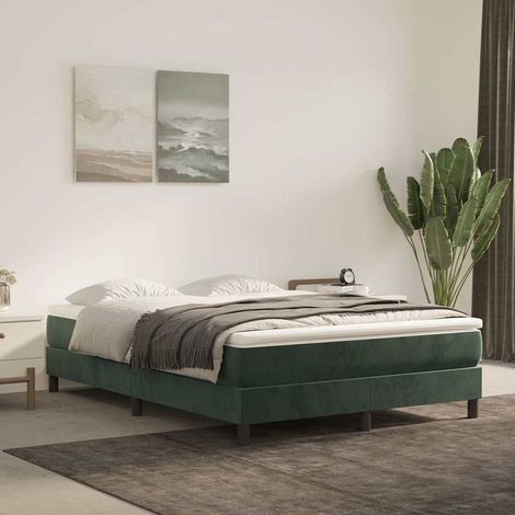 vidaXL Matelas de lit à ressorts ensachés fermeté moyenne Vert foncé 140x200x20 cm (1/5)