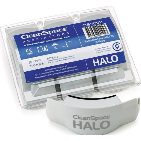 Filtro de partículas CS3002 adecuado para CleanSpace HALO EN 12942 P3 TM3 P SL R 3 piezas / paquete CLEANSPACE HALO