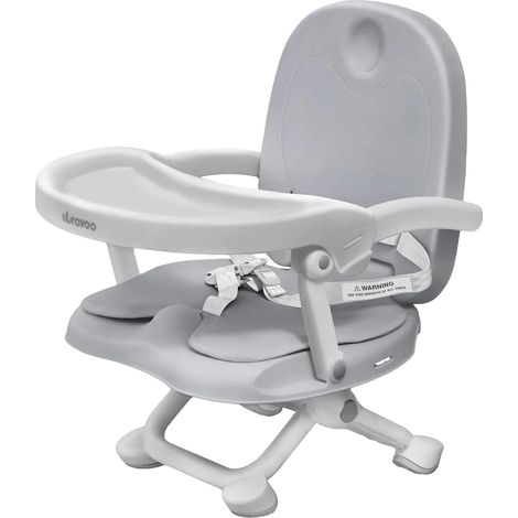 Siège rehausseur pour bébé, plateau amovible, hauteurs réglables, GRIS (1/2)