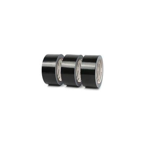Lot de 3 rubans adhésifs en tissu noir 220 microns x 50 mm x 20m, gaffer noir,ruban adhésif americain de réparation d'étanchéité,heavy duty duct tape,ruban large resistant noir (1/5)