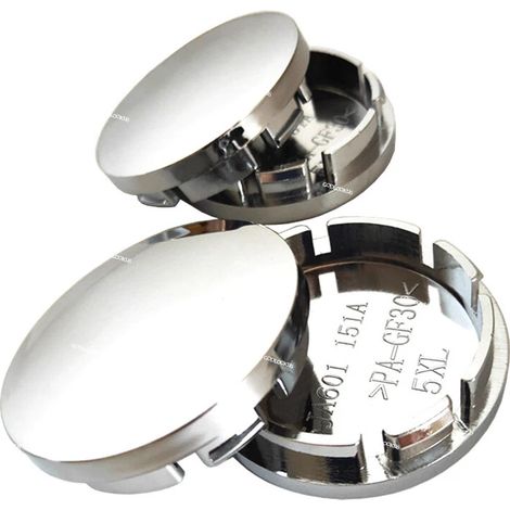 Satz mit 4 universellen 56-mm-ABS-Radnabenkappen für Autoreifen – Farbe: Silber (1/3)
