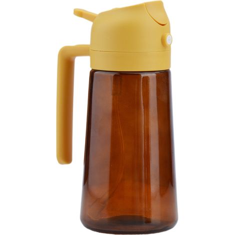 Pulvérisateur d'huile - Anti-éclaboussures - Bouteille en verre alimentaire 2 en 1 - Prêt à l'emploi - Orange (1/5)