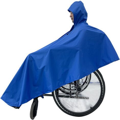 Poncho imperméable pour fauteuil roulant, bandes réfléchissantes à capuche, imperméable, coupe-vent, léger pour personnes âgées et patients (1/5)