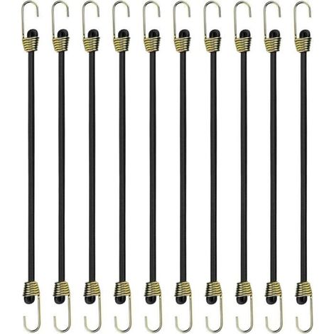 Sangles élastiques avec crochets, 10 pièces, 24 cm. Petites cordes réglables avec mousqueton. Mini sangle élastique. Corde en caoutchouc pour bâche. Ligne à bagages.