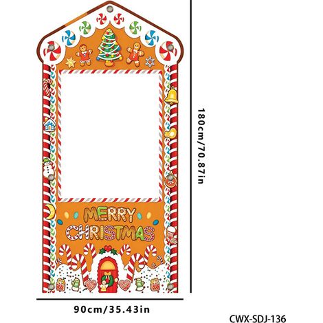 Décoration de porte découpée pour Noël, thème Père Noël, sticker de porte festif, décoration intérieure et extérieure - 90 x 180 cm (vinyle) - Style 8