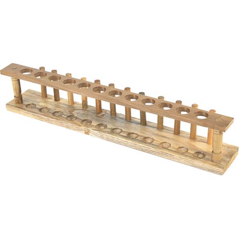 Support pour tubes à essai en bois durable - Rack laboratoire chimie 12 trous (Modèle 6/8/10/12 trous) (1/3)