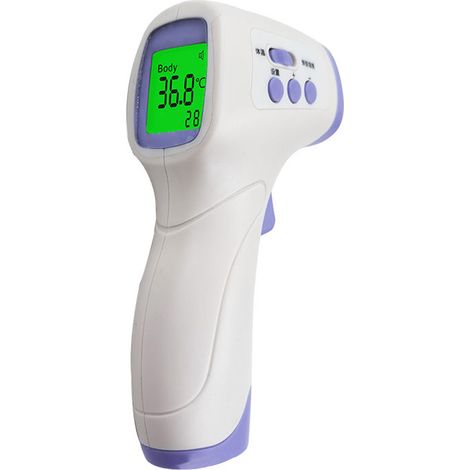 Thermomètre frontal sans contact, thermomètre pour adulte avec alerte fièvre, thermomètre infrarouge avec fonction mémoire, écran LCD, thermomètre frontal pour adulte et nourrisson (1/5)