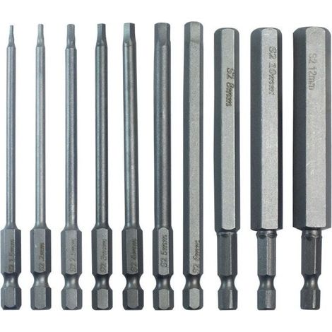 10pcs Hex Drill Bits and Screwdriver Bit Set with Quick Release Magnetic Handle for Easy Installation in 100mm Power Tools. MUMU