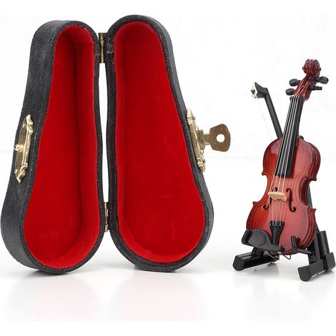Violon Miniature en Bois 1:12 avec Boîte pour Maison de Poupée - Accessoire Décoratif (1/5)