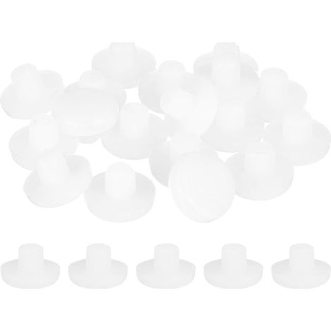 Glass Table Protectors with Rod, 30 x Non-Slip Rubber Pads for 10 mm Hole, Furniture Glides, Foot Caps Covers for Chair (White) (1/5)