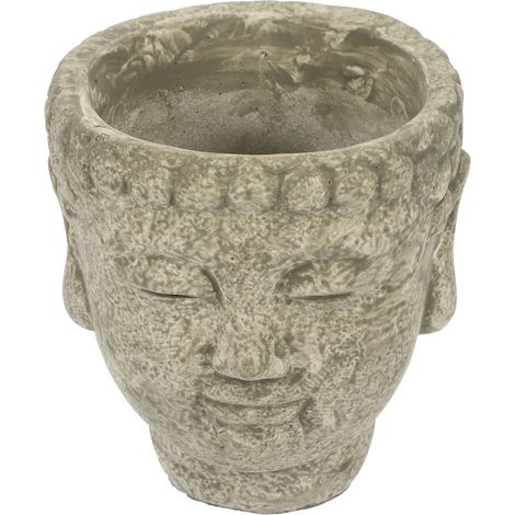 Buddha Kopf Pflanztopf mit Sukkulenten Kreatives (1/5)