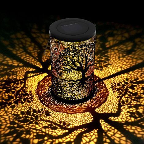 Lanterne Solaire Exterieur Jardin, Lampe Solaire Exterieur Decorative, Suspendre/ Poser, Imperméable IP44, pour Balcon, Jardin (Arbre) [Classe énergétique A+] (1/5)