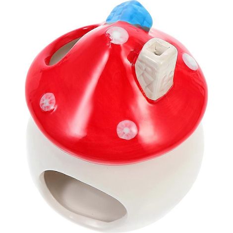Maison pour hamster en céramique en forme de champignon, légère et aérée, idéale pour les hamsters, les hérissons et autres petits animaux de compagnie pour jouer et dormir. (1/4)