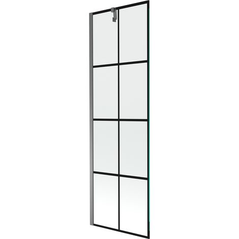 Mexen Next Badewannen Duschwand 1-flügelig 60 x 150 cm, schwarzes Muster, Gun Metal - 895-060-000-00-77-95 (1/5)
