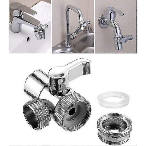 Adaptateur de robinet avec aérateur, raccord d'eau, séparateur de cuisine, vanne inverseuse de douche - AquaForge (1/4)
