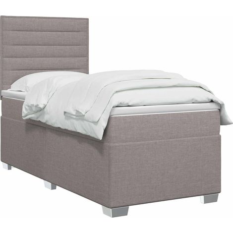 Maison Exclusive - Letto box spring con materasso Tortora 100 x 200 cm Tessuto (1/5)