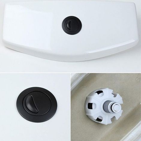Bouton de chasse d'eau rond - Double bouton poussoir Commande filaire - Toilettes - 8x5x5cm (1/4)