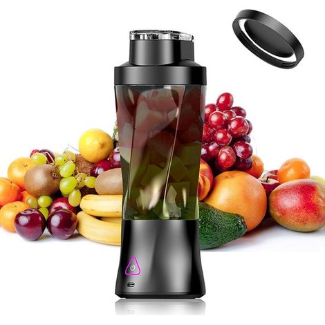 Smoothie-Maker tragbarer Mixer Blender 700 ml leistungsstarker Mini-Mixer für unterwegs 6000-mAh-Akku zerkleinert Eis und Früchte auslaufsicherer (1/4)