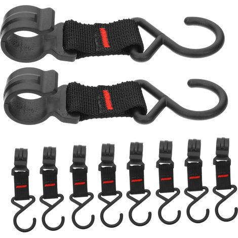 Lot de 10 crochets de camping robustes, crochets multifonctionnels en plastique pour une utilisation en extérieur, permettant de suspendre ustensiles de cuisine, vêtements et équipements, tentes, pour (1/5)