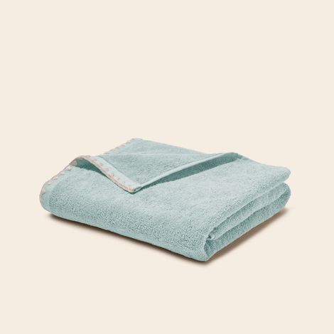 Serviette de toilette en Éponge unie et point feston triangulaire NERYDA