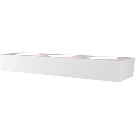 Applique moderno top light area 1127 a3 gx53 led monoemissione lampada parete, finitura metallo bianco