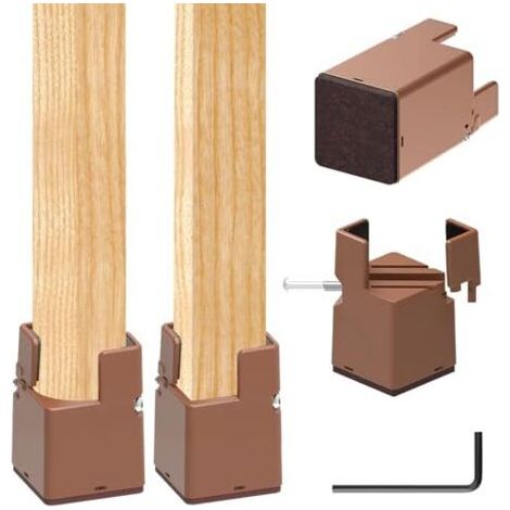 rehausseurs de meubles de 5 cm, rehausseurs de lit réglables avec pince à vis, rehausseurs de chaise robustes, rehausseurs de meubles pour pieds de chaise carrés et ronds de 22 à 42 mm de large (5 cm, (1/5)