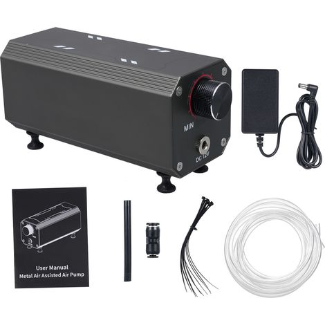 Ortviai Pompe d'assistance à l'air pour graveuse et découpeuse laser – 22 L/min, alliage d'aluminium, noir