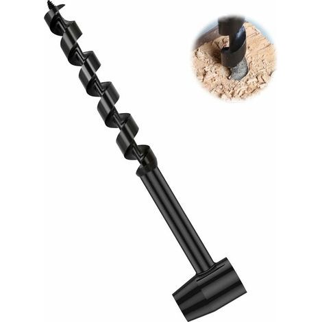 Manual Auger, Multipurpose Manual Survival Drill Bit, Manual Auger Requiring the Use of a Wooden Stick, Hand Drills for Woodworking, Outdoors and Camping (1/5)
