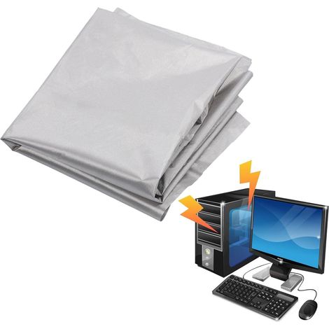 Radiation-resistant, EMF-resistant protective fabric, highly conductive protective fabric for RFID, WLAN, HF, LF and EMI signals (2 x 1.1 m) (1/4)