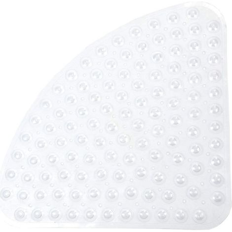 GROOFOO Sector Tapis de douche en caoutchouc antidérapant pour coin douche ou baignoire Bleu transparent 54 x 54 cm - Transparent (1/5)