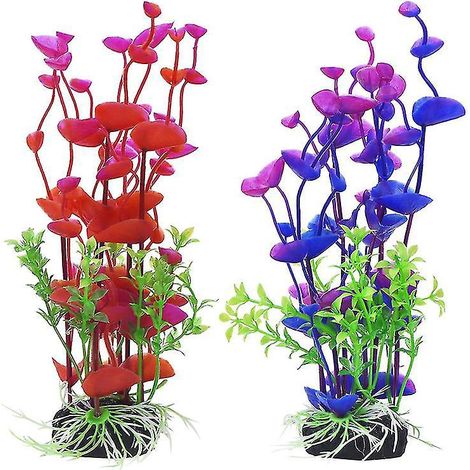 Lot de 2 plantes d'aquarium pour une décoration sans danger pour l'aquarium (1/3)