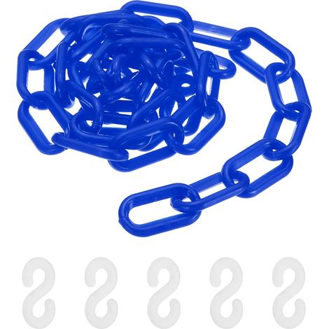 3.3 Pieds Chaîne En Plastique, Barrière De Sécurité Colorée Avec Boucle Pour Parcs Aéroports Parkings Gestion De Foule, Bleu (35 x 4.5 Mm) (1/5)