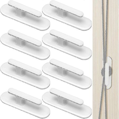 Lot de 8 enrouleurs de cordons de stores, crochets de sécurité pour cordons de stores, supports adhésifs pour cordons de stores, supports pour cordons de stores (1/4)
