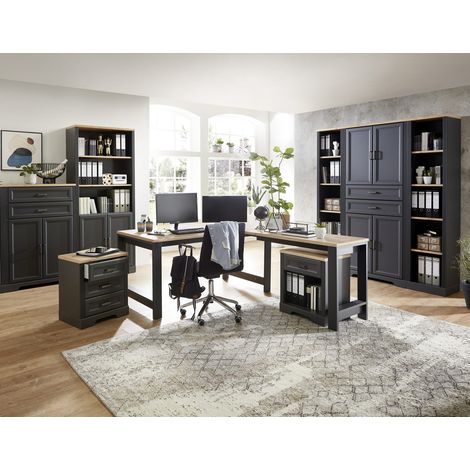 Arbeitszimmer Kombination JÜLICH-36 in Graphit mit Artisan Eiche Nb. (1/5)