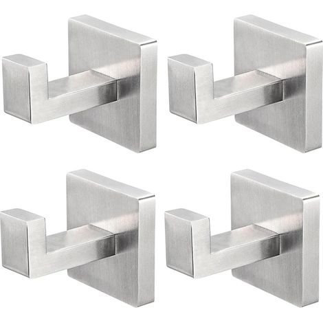 Patère murale, inox, pour serviette et peignoir salle de bain (1/5)