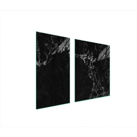 Plaque de protection en verre trempé pour cuisinière 90x52 cm – Résistante aux températures élevées – Protection anti-éclaboussures – Design marbré