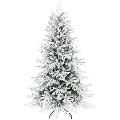 Sapin artificiel floqué vert 180 cm, dense avec 1815 branches, style scandinave, montage facile (1/5)
