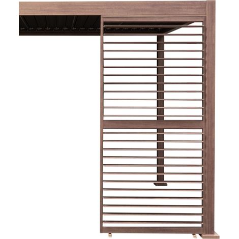 Metal Louvre Panel Wood Effect Adjustable Side Shutter For