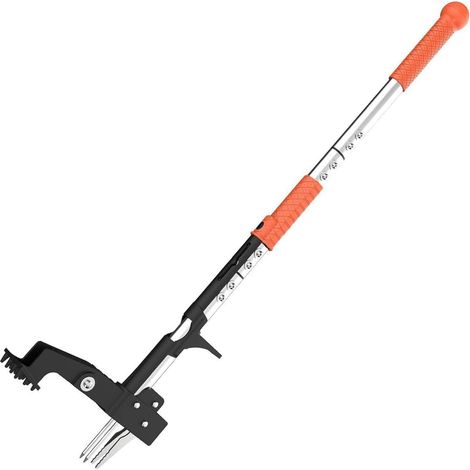Désherbeur Vertical pour Jardinage, avec Manche Ergonomique de 100 Cm de Long, 4 Griffes en Acier Inoxydable Haute Résistance, Désherbage Manuel, Désherbe sans s'agenouiller. (1/5)
