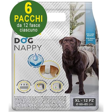 72 Couches lavables hygiéniques pour chiens - XL 6 paquets de 12 chacun