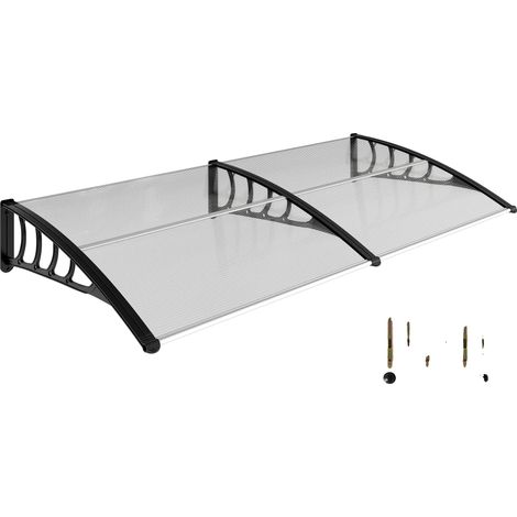 Toldo, paneles de policarbonato, protección contra la intemperie, gris claro (1/2)