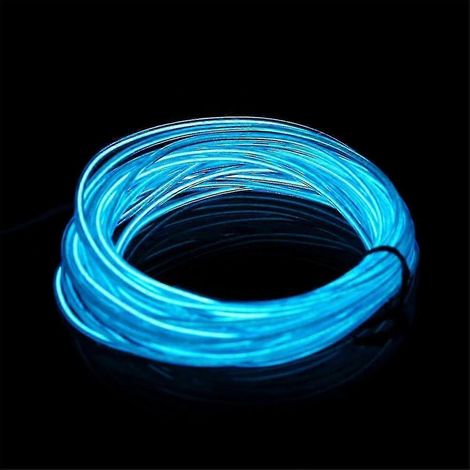 Fil lumineux néon EL flexible de 3 mètres avec contrôleur, idéal pour décorer voitures et soirées dansantes. (1/5)