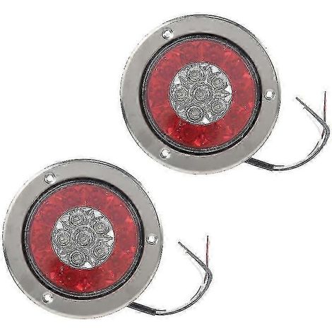 Applicable aux feux arrière ronds de 2 x 16 LED (clignotants, feux stop, feux de freinage) pour remorques et camions. (1/5)