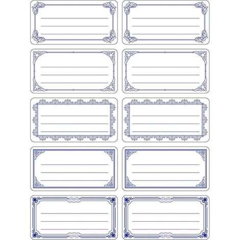 Adesivi per quaderni TITANUM - 240 pezzi, bianco e blu, 38x75mm