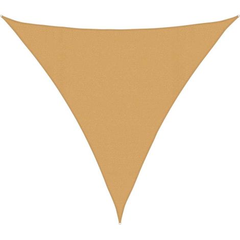 Voile d'ombrage  Voile de parasol 160 g/m² triangulaire sable 4x4x4 m PEHD