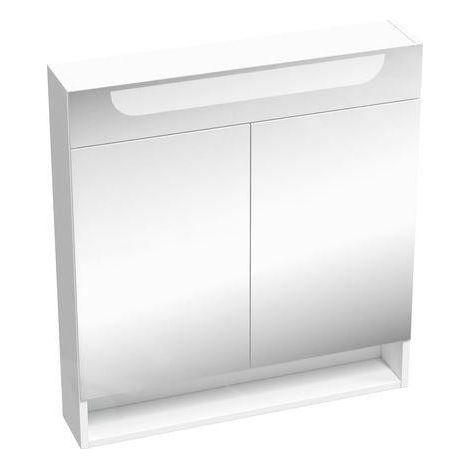 Ravak Classic II - Armoire avec glace et éclairage LED, 700x140x760 mm, 2 portes, blanc brillant X000001470 (1/5)