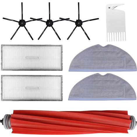 Kit d'accessoires S7 10 pièces Compatible avec Xiaomi Roborock S7 Max S70 S75 T7 T7S T7 Plus S7 MaxV, pièces de Rechange pour Rouleau de Brosse, filtres, Brosse latérale (1/5)