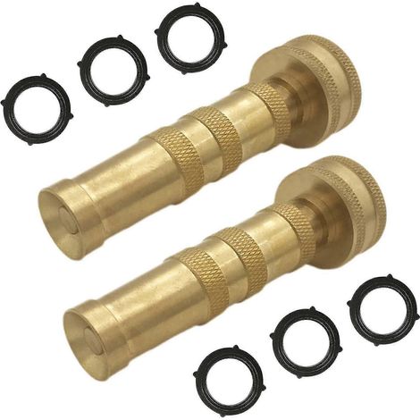 2pcs Hose Spray Nozzle Adjustable Water Pressure Heavy-Duty Construction Brass Gardening Watering Sprayer Nozzle Home Supply (1/3)