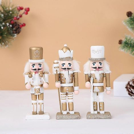 Lot de 3 casse-noisettes en bois pour Noël, figurines de roi, jouets décoratifs. (1/4)
