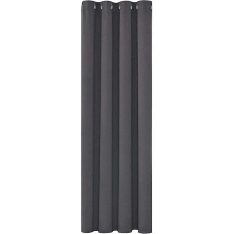 Crezuo 150 x 200 cm Thermovorhang mit Ösen, Verdunkelungsfunktion, modernes Design, Dunkelgrau, 1 Stück